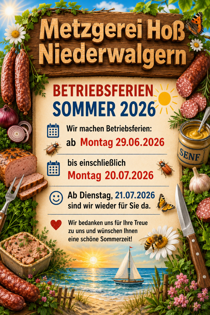 Betriebsferien Sommer 2026